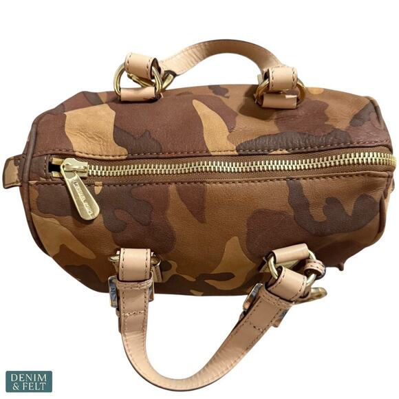 Michael Kors Camouflage Satchel Bag with Gold Hardware & MK Charm Purse ~ RARE! - Picture 8 of 14